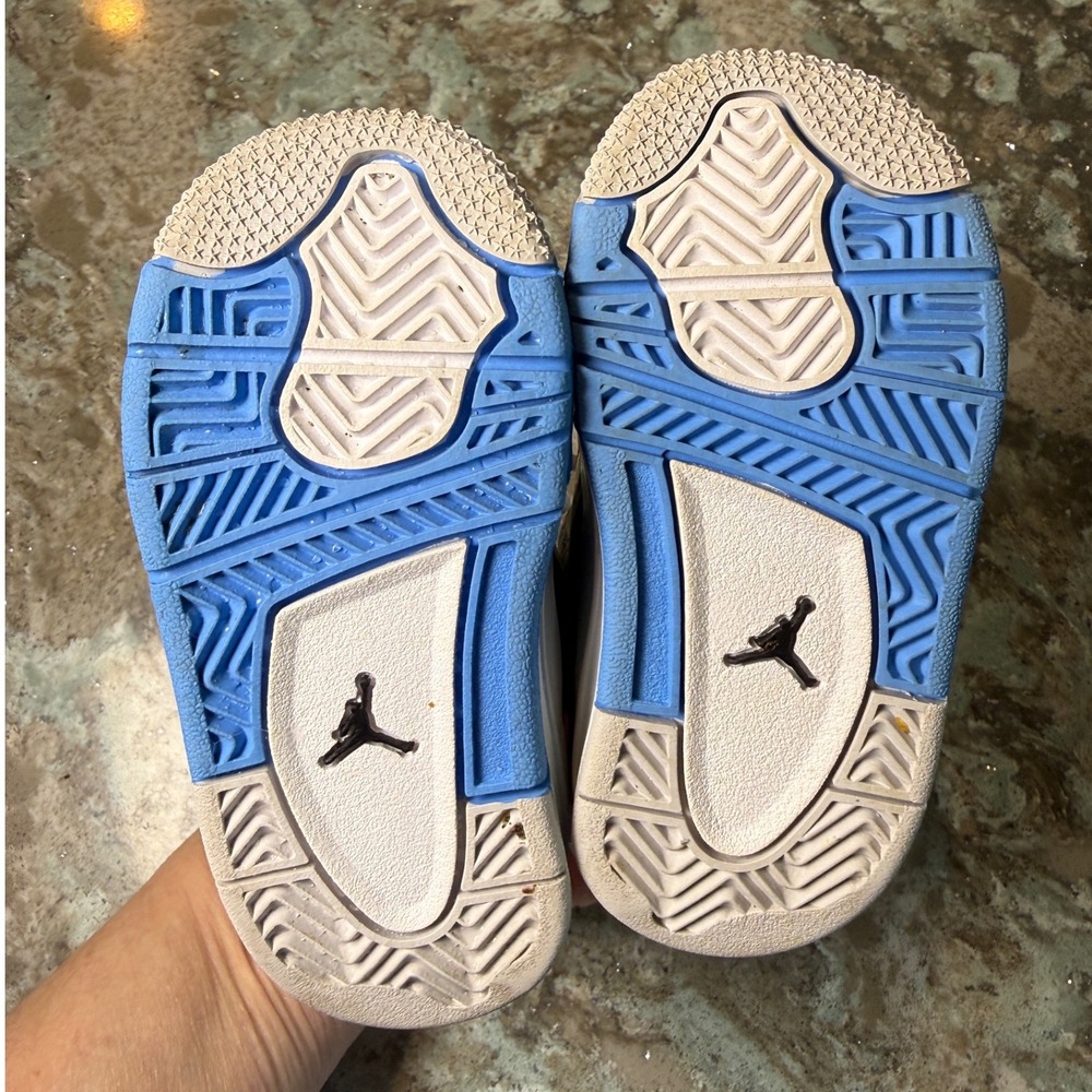 Kids Jordan 11 Retro TD DV1358 114 White Black Blue Cartoon Print Crib Shoes 5C - Picture 4 of 5